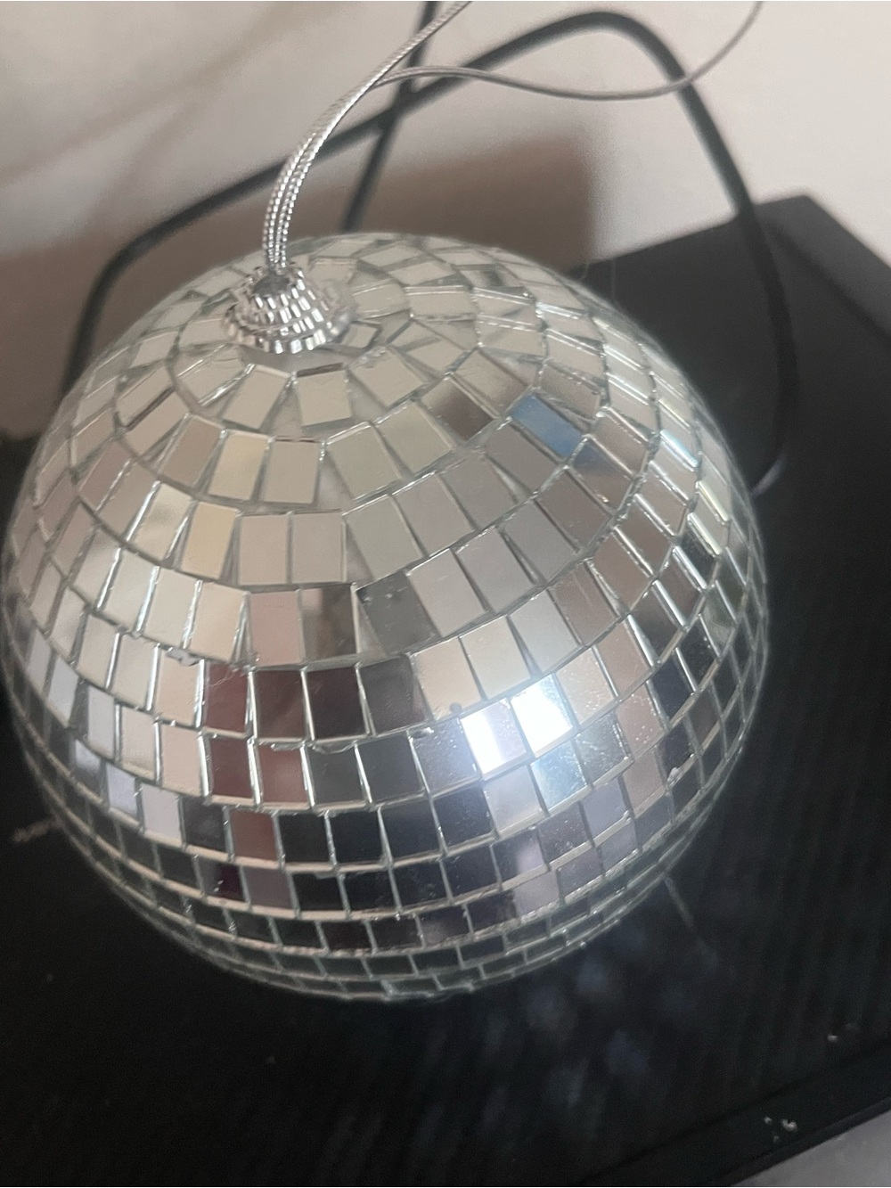 Silver Mosaic Disco Ball Ornament
